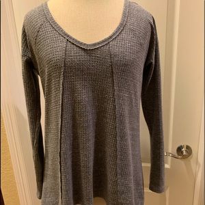 long sleeve waffle top